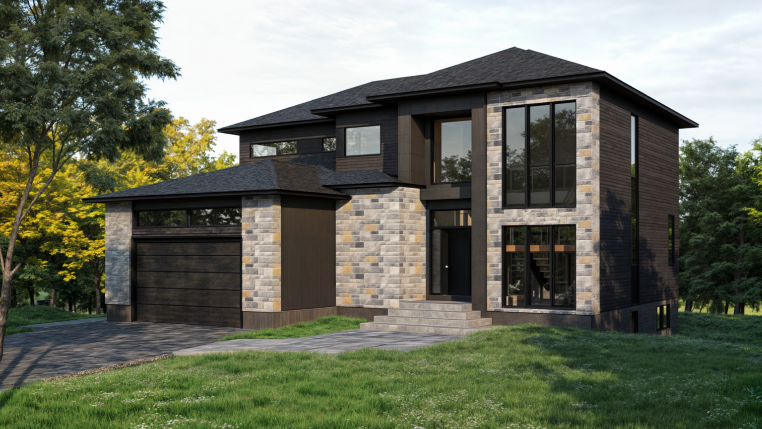 Cantley Modern 2 story - architectural project rendering