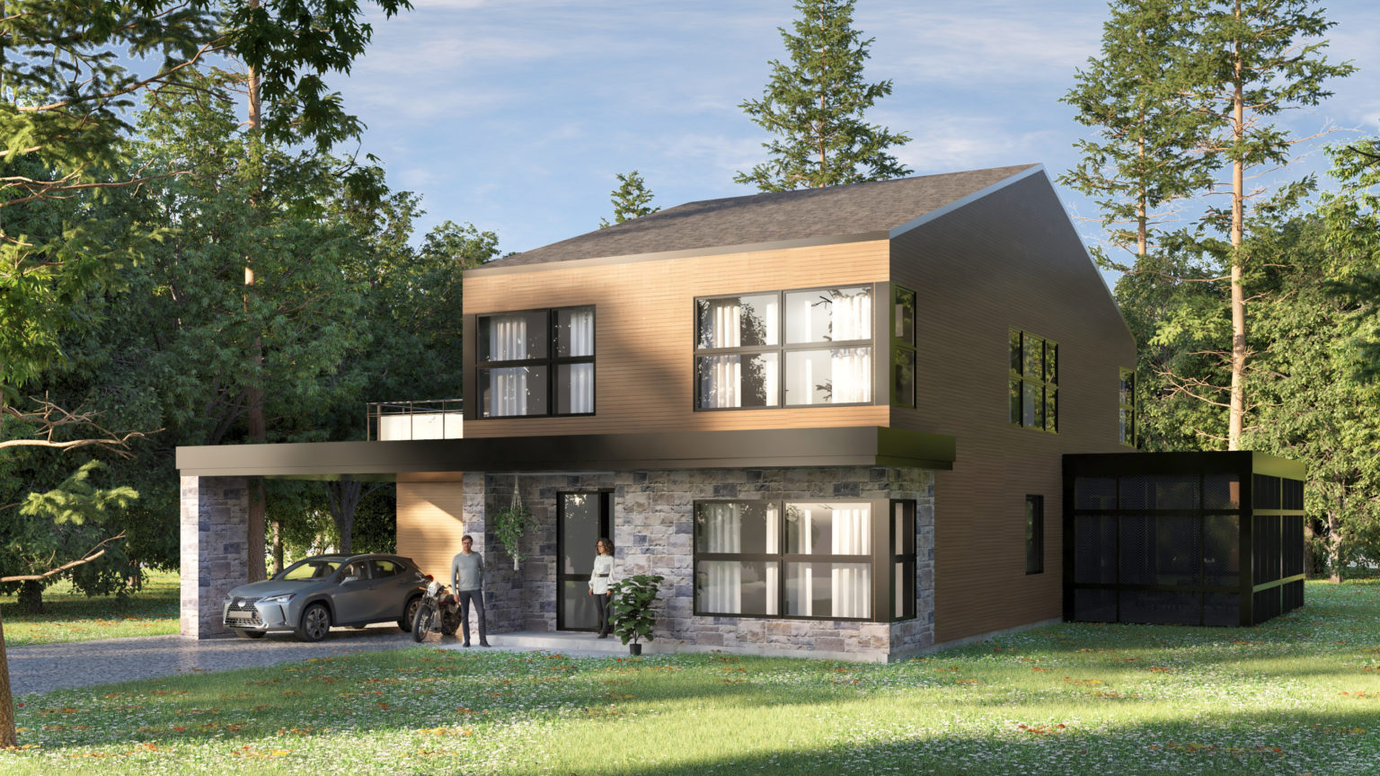 Modern Slab on Grade - architectural project rendering