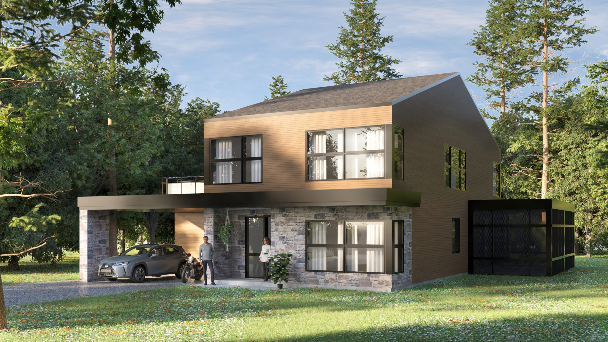 Modern Slab on Grade - architectural project rendering
