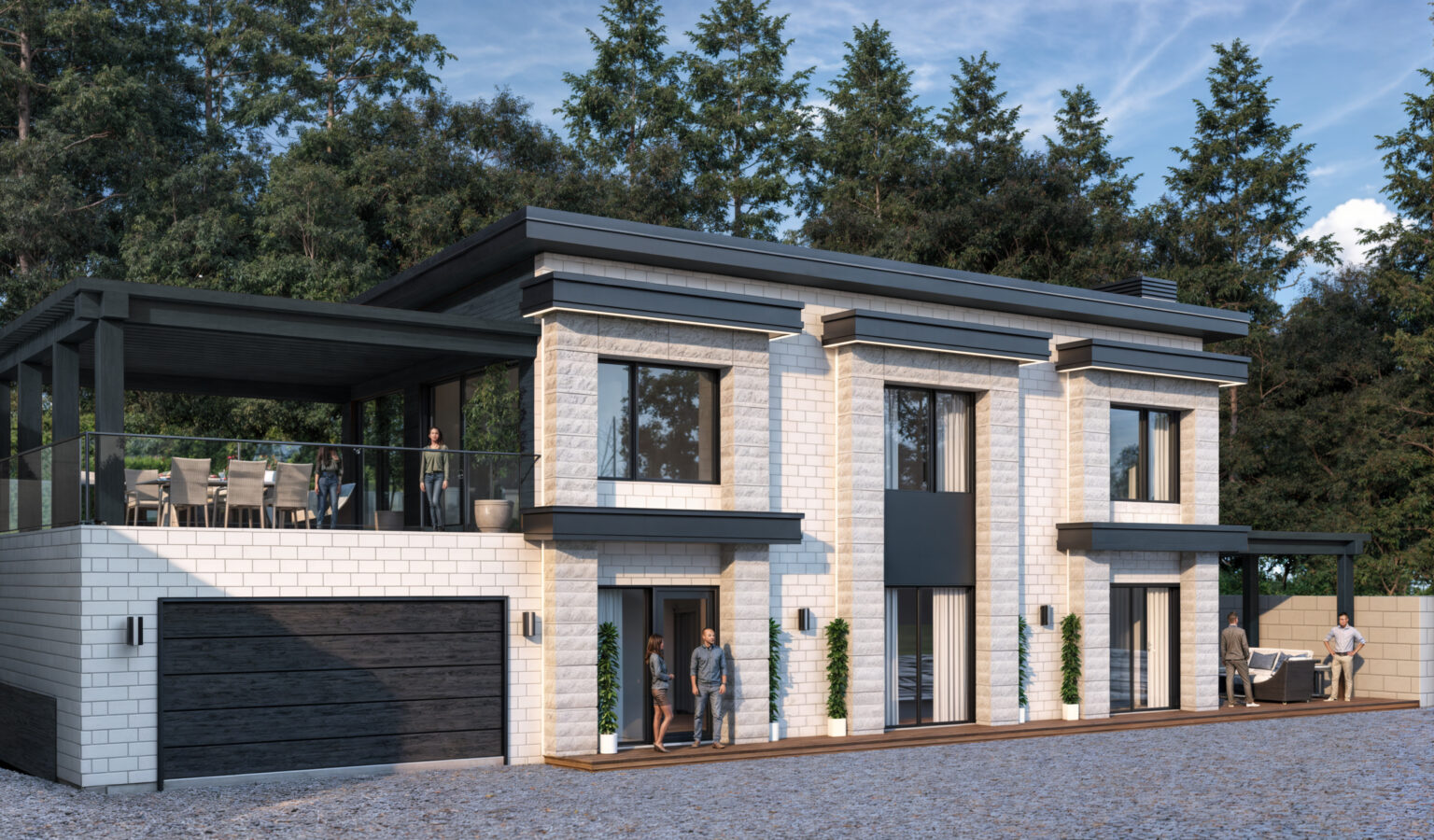 Gatineau Riverside Chalet - architectural project rendering