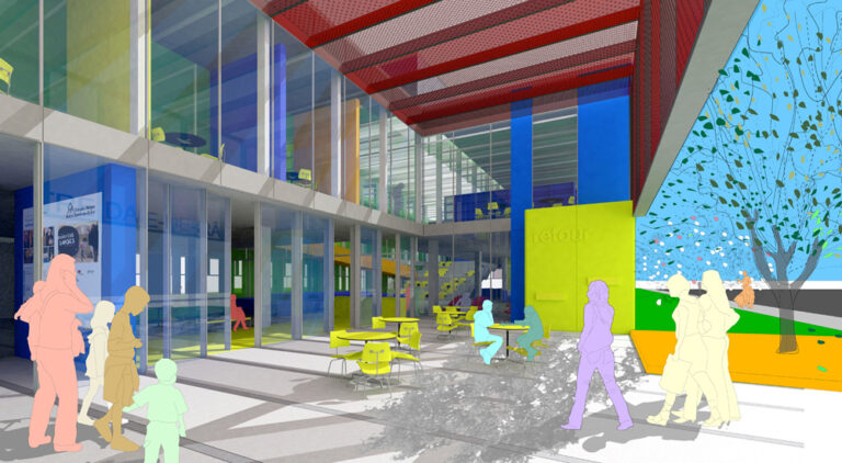 Centre Culturel Notre-Dame-de-Grâce atrium rendering